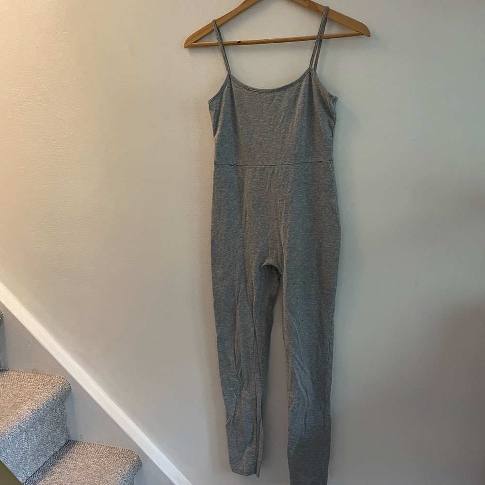 Loungewear Cozycore Clean Girl Minimalist Gray Spaghetti Strap Jumpsuit XS